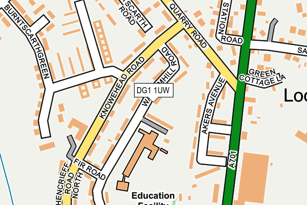 DG1 1UW map - OS OpenMap – Local (Ordnance Survey)