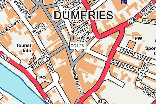 DG1 2BJ map - OS OpenMap – Local (Ordnance Survey)
