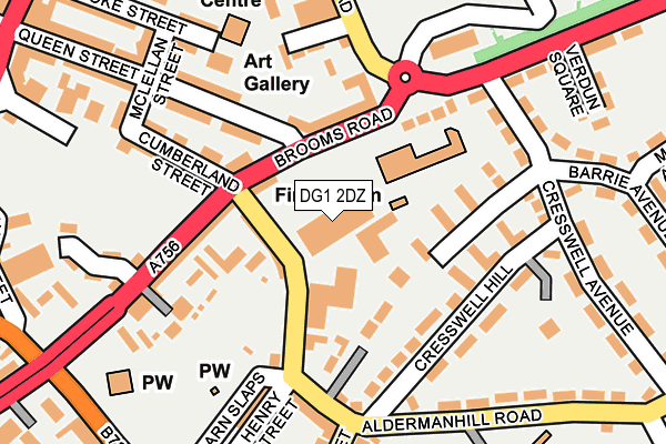 DG1 2DZ map - OS OpenMap – Local (Ordnance Survey)