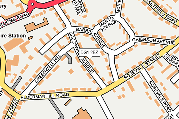 DG1 2EZ map - OS OpenMap – Local (Ordnance Survey)
