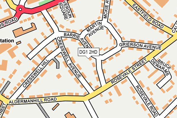DG1 2HD map - OS OpenMap – Local (Ordnance Survey)