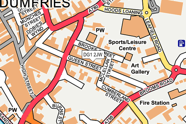 DG1 2JW map - OS OpenMap – Local (Ordnance Survey)