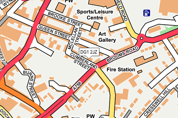 DG1 2JZ map - OS OpenMap – Local (Ordnance Survey)