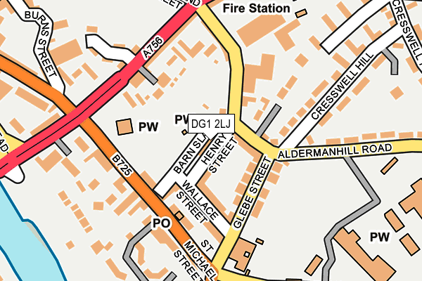 DG1 2LJ map - OS OpenMap – Local (Ordnance Survey)