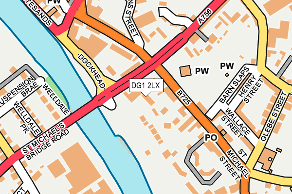 DG1 2LX map - OS OpenMap – Local (Ordnance Survey)