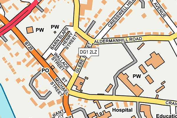 DG1 2LZ map - OS OpenMap – Local (Ordnance Survey)