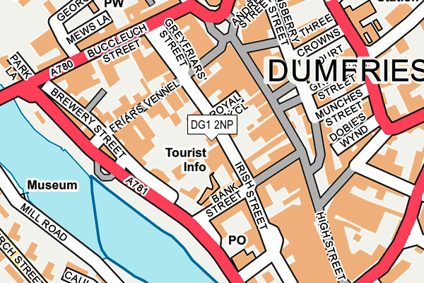 Map of ALPHA TAXIS DUMFRIES LTD at local scale