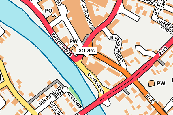 DG1 2PW map - OS OpenMap – Local (Ordnance Survey)