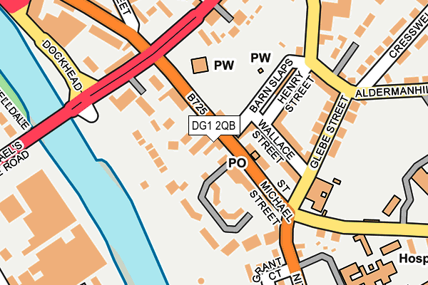DG1 2QB map - OS OpenMap – Local (Ordnance Survey)