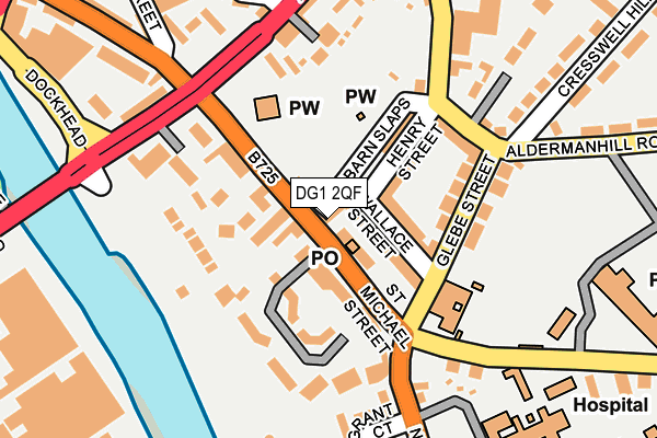 DG1 2QF map - OS OpenMap – Local (Ordnance Survey)