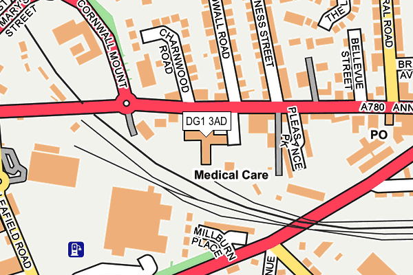 DG1 3AD map - OS OpenMap – Local (Ordnance Survey)