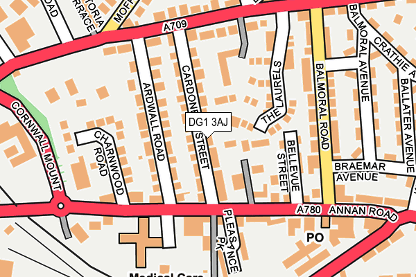 DG1 3AJ map - OS OpenMap – Local (Ordnance Survey)