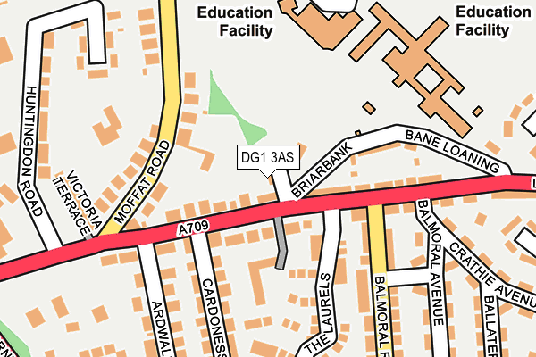 DG1 3AS map - OS OpenMap – Local (Ordnance Survey)