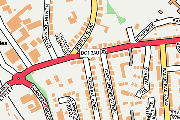 DG1 3AU map - OS OpenMap – Local (Ordnance Survey)