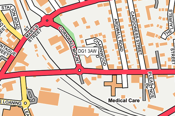 DG1 3AW map - OS OpenMap – Local (Ordnance Survey)