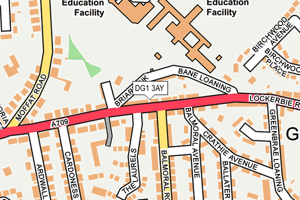 DG1 3AY map - OS OpenMap – Local (Ordnance Survey)