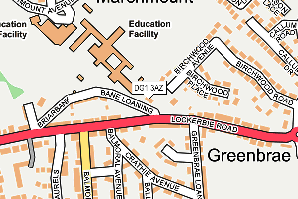 DG1 3AZ map - OS OpenMap – Local (Ordnance Survey)