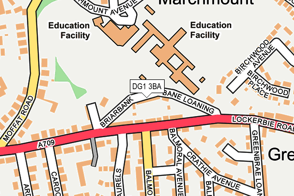 DG1 3BA map - OS OpenMap – Local (Ordnance Survey)