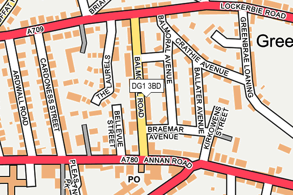 DG1 3BD map - OS OpenMap – Local (Ordnance Survey)