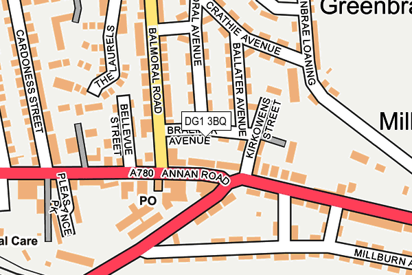 DG1 3BQ map - OS OpenMap – Local (Ordnance Survey)