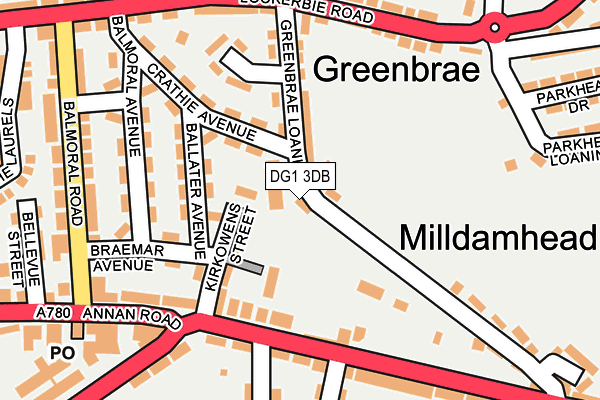 DG1 3DB map - OS OpenMap – Local (Ordnance Survey)