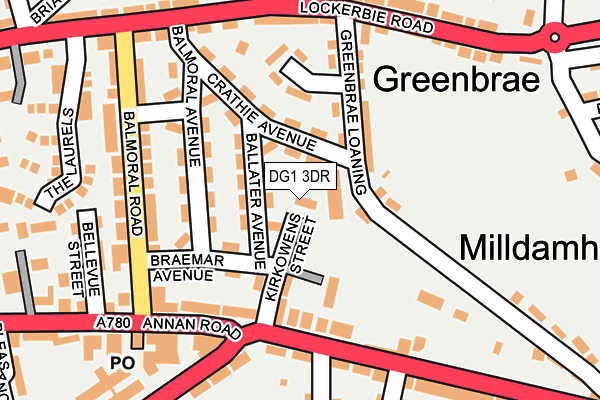 DG1 3DR map - OS OpenMap – Local (Ordnance Survey)