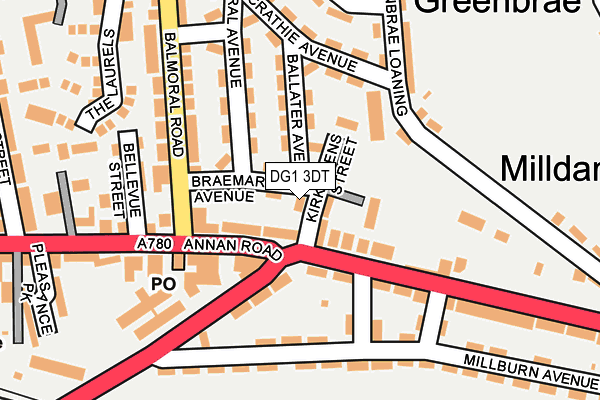DG1 3DT map - OS OpenMap – Local (Ordnance Survey)