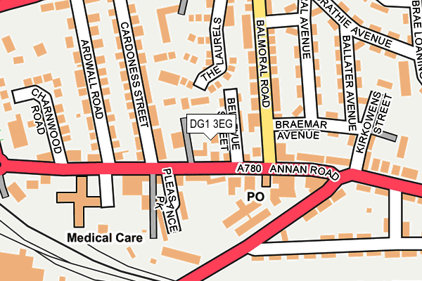 DG1 3EG map - OS OpenMap – Local (Ordnance Survey)