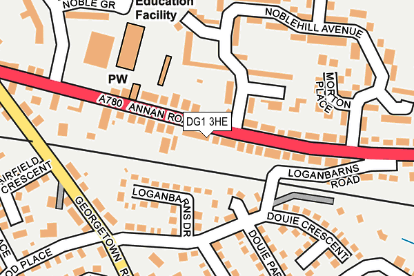 DG1 3HE map - OS OpenMap – Local (Ordnance Survey)