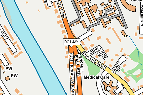 DG1 4AY map - OS OpenMap – Local (Ordnance Survey)