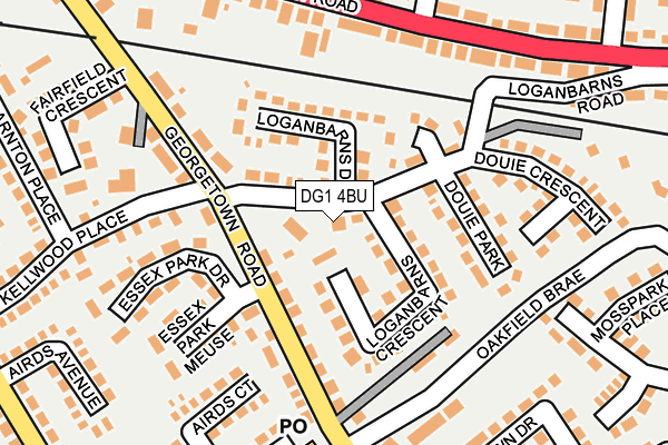 DG1 4BU map - OS OpenMap – Local (Ordnance Survey)