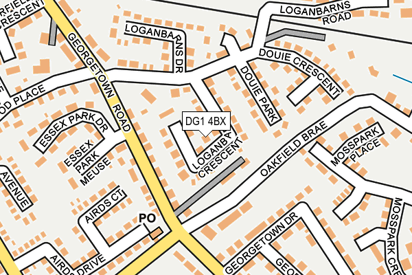 DG1 4BX map - OS OpenMap – Local (Ordnance Survey)