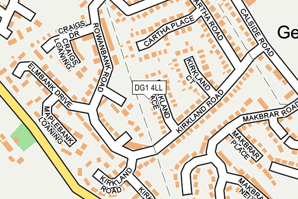 DG1 4LL map - OS OpenMap – Local (Ordnance Survey)