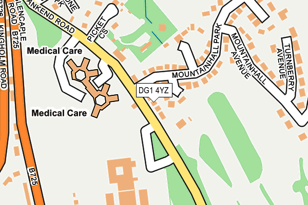 DG1 4YZ map - OS OpenMap – Local (Ordnance Survey)