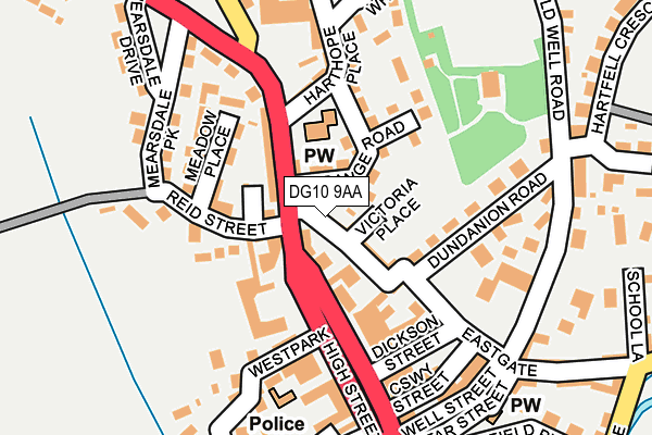 DG10 9AA map - OS OpenMap – Local (Ordnance Survey)