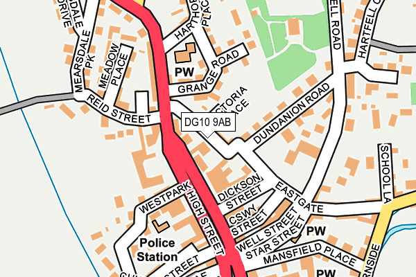 DG10 9AB map - OS OpenMap – Local (Ordnance Survey)