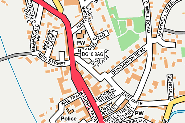 DG10 9AG map - OS OpenMap – Local (Ordnance Survey)