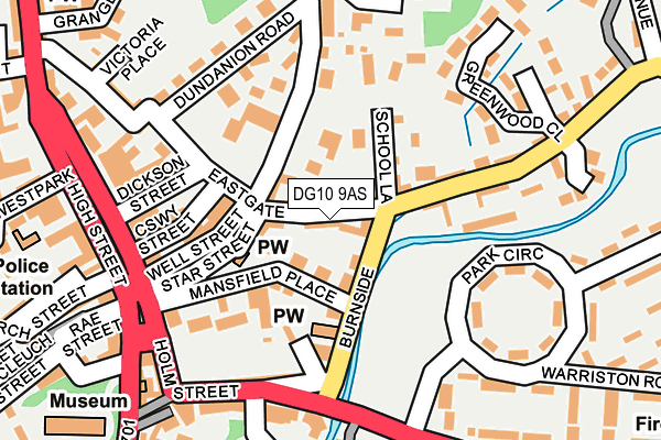 DG10 9AS map - OS OpenMap – Local (Ordnance Survey)