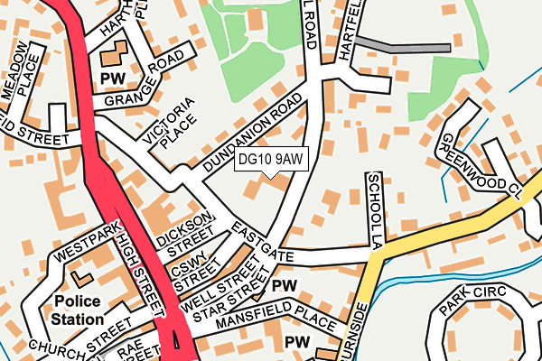 DG10 9AW map - OS OpenMap – Local (Ordnance Survey)