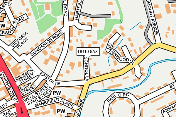 DG10 9AX map - OS OpenMap – Local (Ordnance Survey)