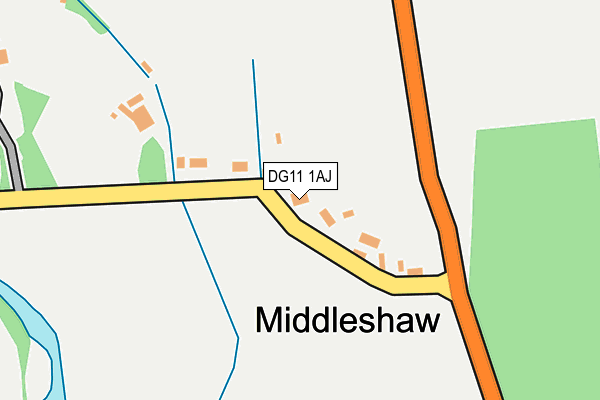DG11 1AJ map - OS OpenMap – Local (Ordnance Survey)