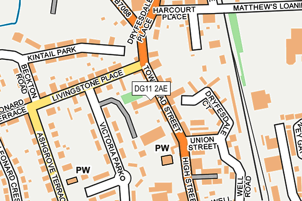 DG11 2AE map - OS OpenMap – Local (Ordnance Survey)