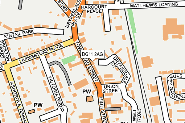 DG11 2AG map - OS OpenMap – Local (Ordnance Survey)