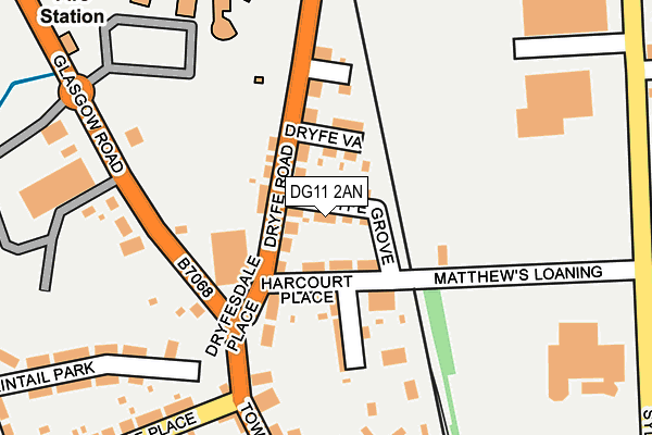 DG11 2AN map - OS OpenMap – Local (Ordnance Survey)