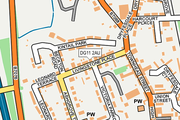 DG11 2AU map - OS OpenMap – Local (Ordnance Survey)