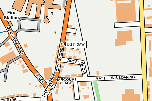 DG11 2AW map - OS OpenMap – Local (Ordnance Survey)