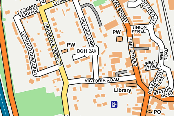 DG11 2AX map - OS OpenMap – Local (Ordnance Survey)