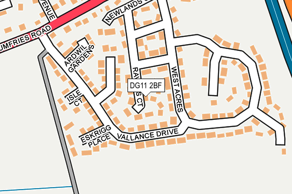 DG11 2BF map - OS OpenMap – Local (Ordnance Survey)