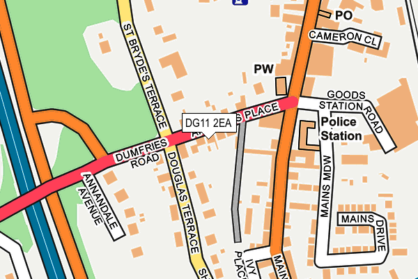 DG11 2EA map - OS OpenMap – Local (Ordnance Survey)