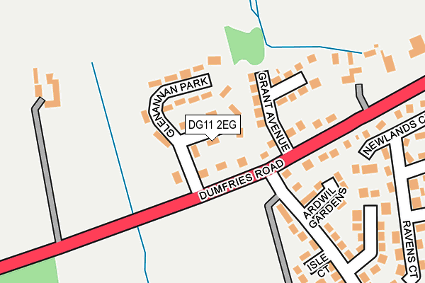 DG11 2EG map - OS OpenMap – Local (Ordnance Survey)